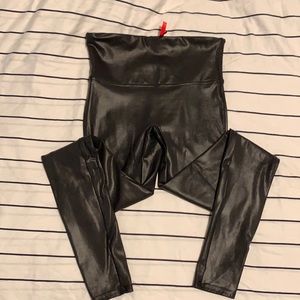 SPANX metallic black high rise leggings